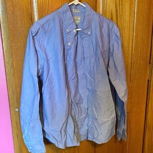 J. Crew American Pima Cotton Slim Untucked Men's Blue Casual Button Down Shirt